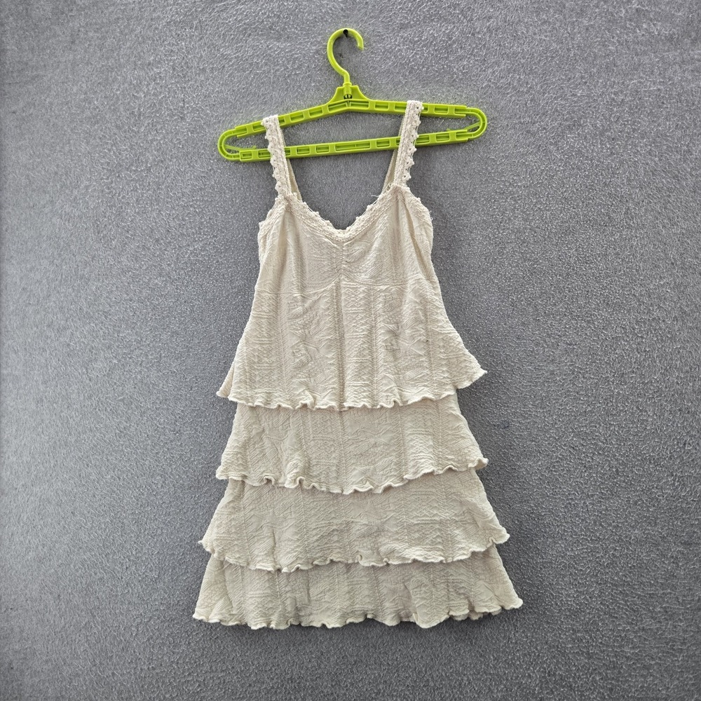 Scully Women Dress S Brown Trapeze & Swing Ruffle Cottagecore Sleeveless